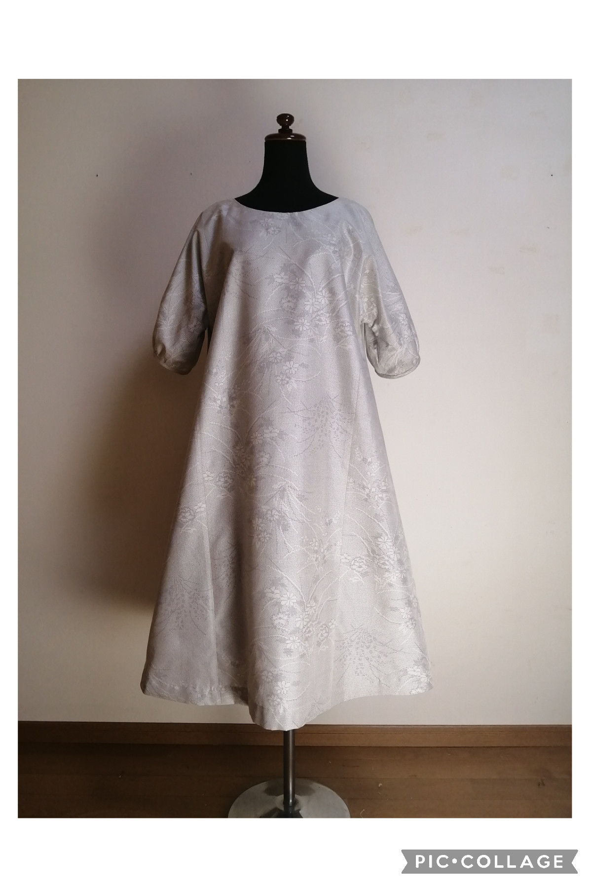 着物リメイク　ワンピース　大島紬　M〜L