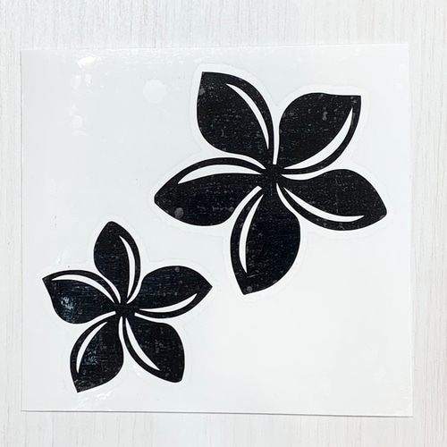 プルメリアの抜型ステッカー 車用防水シール 白いステッカー 切り抜き