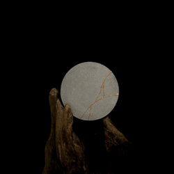 【唯一無二】月の金継ぎリングピロー『月光』（M）セメント製　小物置き　シンプル　 3枚目の画像