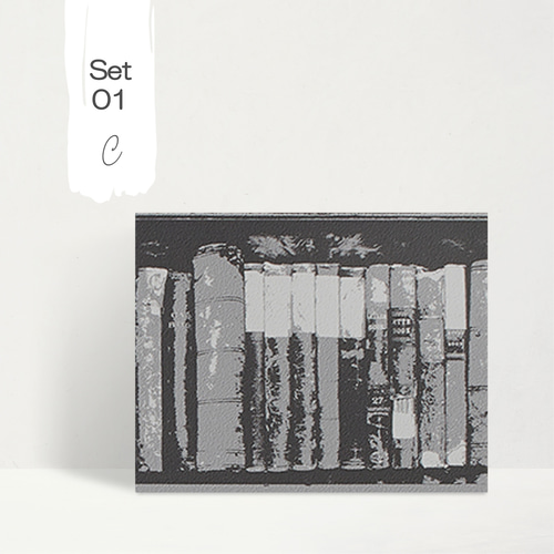 モダン アートパネル モノトーン トリックアート 27.3×22cm 3枚