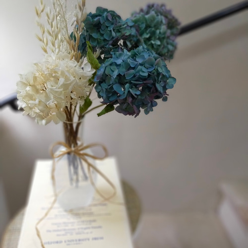 秋色紫陽花ドライフラワーと白い紫陽花と白い野草のセット