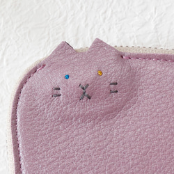 【オッドアイ・ピンク】猫　ネコソフトレザー　スマートキーケース マルチケース 新調　ギフト　キーケース　パールピンク　　 6枚目の画像