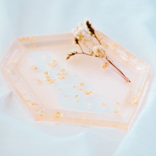 金箔ピンクゴールドのトレイ 小物置き プレート 雑貨 大人可愛い