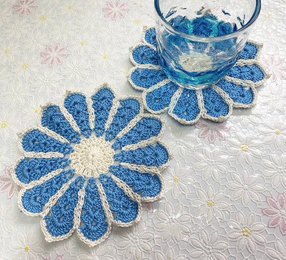 コースターバラ売り 2. Flower コースター かぎ針編み *.ﾟ その他キッチン小物