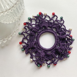 メグえもん様 紫 ハーフ シュシュ☆ビーズ ヘアゴム☆ハンドメイド 楽天市場】【2個入り】ヘアゴム ポニー kirakira くま