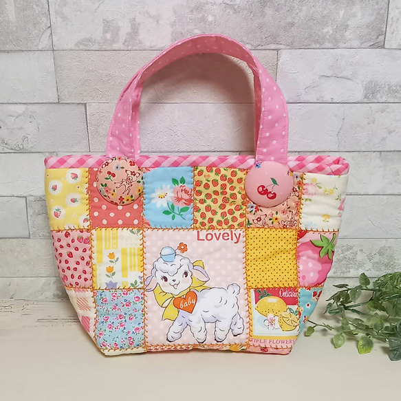 ハンドメイド ちょっとおでかけミニトートバッグ ランチバッグ