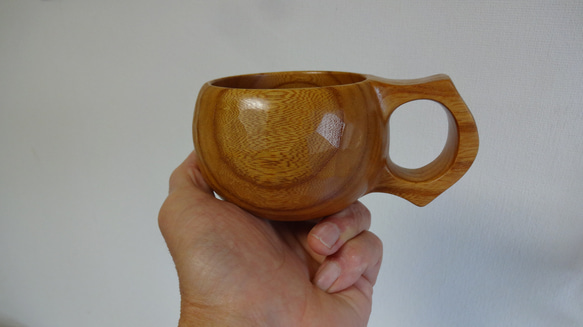 　　ケヤキの一木彫りコーヒーカップ 3枚目の画像
