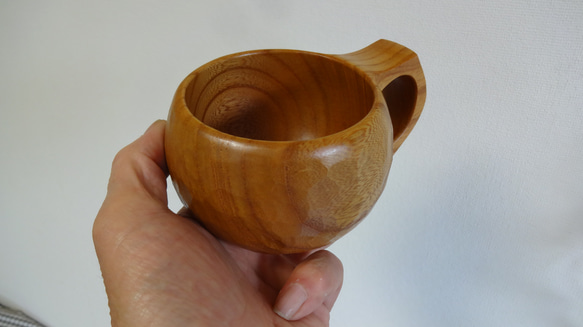 　　ケヤキの一木彫りコーヒーカップ 5枚目の画像