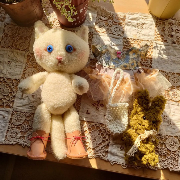 オリジナル人形着せ替え白猫さんとウサギ 5枚目の画像