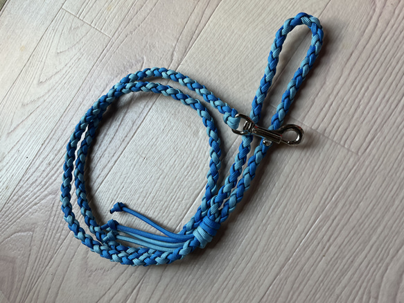 パラコードリード❥ ブラウン×水色×ホワイト №036