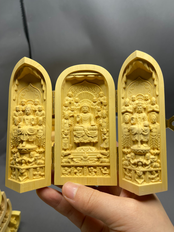 十八羅漢  木彫仏像  三開仏  置物  仏教工芸品 1枚目の画像
