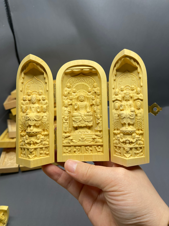 十八羅漢  木彫仏像  三開仏  置物  仏教工芸品 3枚目の画像