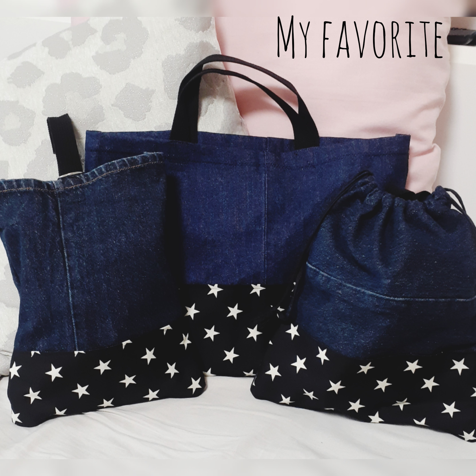 入学グッズ　三点セット　星条旗　絵本袋　星　入園準備　入園グッズ　入学準備　　靴袋