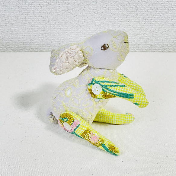 確認用手作りミナペルホネン ランラン♪跳ねうさぎさんのぷっくり