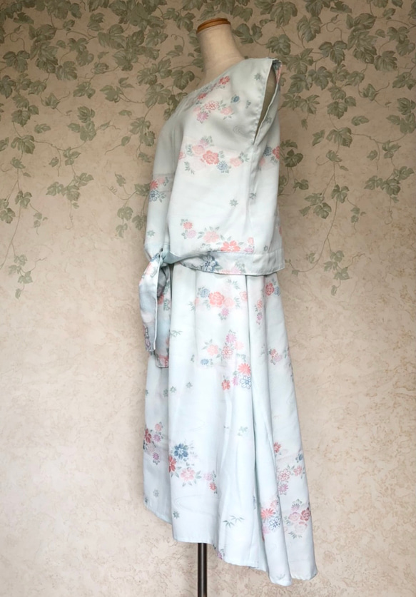 【着物リメイク】アシンメトリーフレアスカートのセットアップ 3枚目の画像