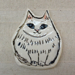 トラネコとシロネコの小さいお皿　３枚セット　豆皿　ねこ・猫　手作り陶芸　陶器 7枚目の画像