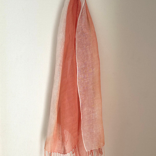 茜染めグラデーションストール