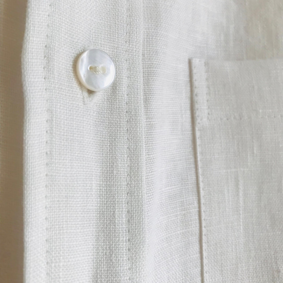 自然な風合いの半袖メンズシャツ(白)遠州織物 3枚目の画像