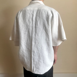 自然な風合いの半袖メンズシャツ(白)遠州織物 7枚目の画像