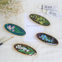 紫陽花のヘアクリップ＊手描き油彩画一点物 5枚目の画像