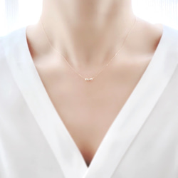 再入荷【K10YG】華奢 長さが選べる♡3連 twinkle necklace 2枚目の画像