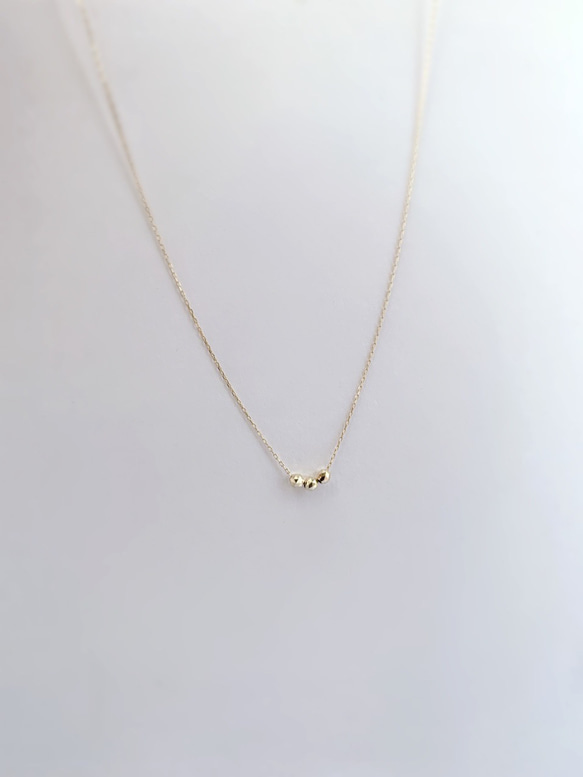 再入荷【K10YG】華奢 長さが選べる♡3連 twinkle necklace 4枚目の画像