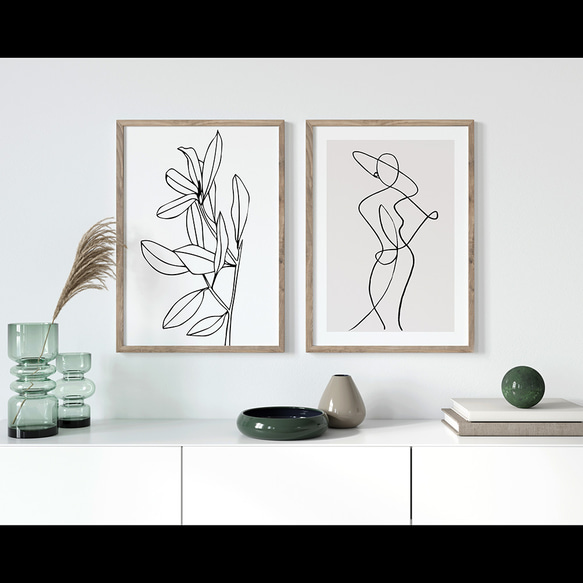 【0635】アートポスター　Woman Body Minimalist Drawing Art Print　北欧 4枚目の画像