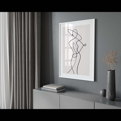 【0635】アートポスター　Woman Body Minimalist Drawing Art Print　北欧 2枚目の画像