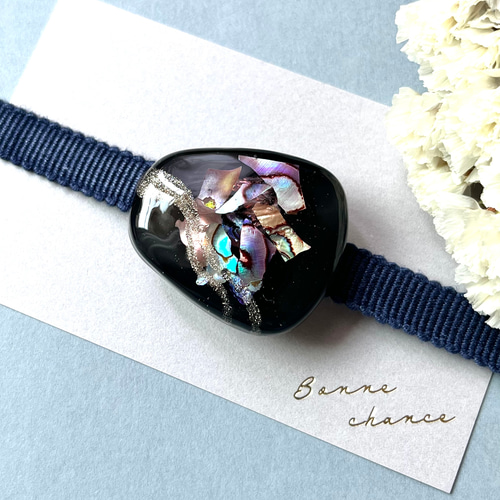 愛され作品》螺鈿細工風帯留め（翠、蒼、彩の中から選択