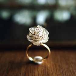 【六月生月花】透明玫瑰戒指均碼：透明：透明 第1張的照片
