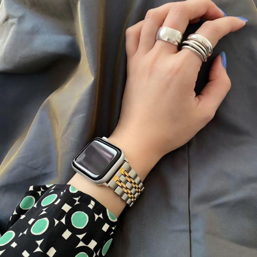 Apple Watch ダブルラインベルト ゴールド ブレスレット Momom 通販