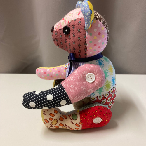 パッチワークのテディベアのぬいぐるみ | iichi 日々の暮らしを