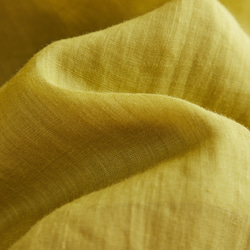 寬鬆蓬鬆的褶皺裙，輕輕搖曳，亞麻長裙，有襯裡，亮黃綠色 220512-3 第8張的照片