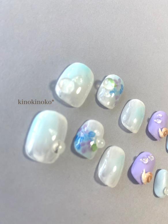 雨上がりの紫陽花nail 2枚目の画像