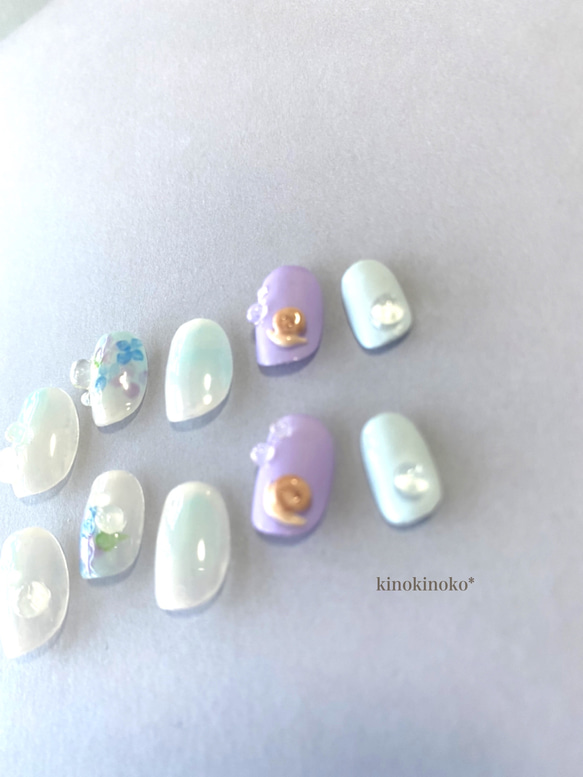 雨上がりの紫陽花nail 3枚目の画像