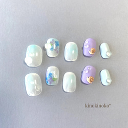 雨上がりの紫陽花nail 1枚目の画像