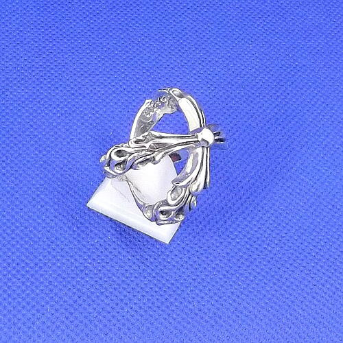 レア物！ハートバイン（唐草）・シルバー925製クロスリング！