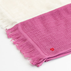 [棉質組合圍巾] 444 洋紅色 x Kinari / 100% 有機蘇比馬棉 / 防紫外線 / 今治毛巾 第2張的照片