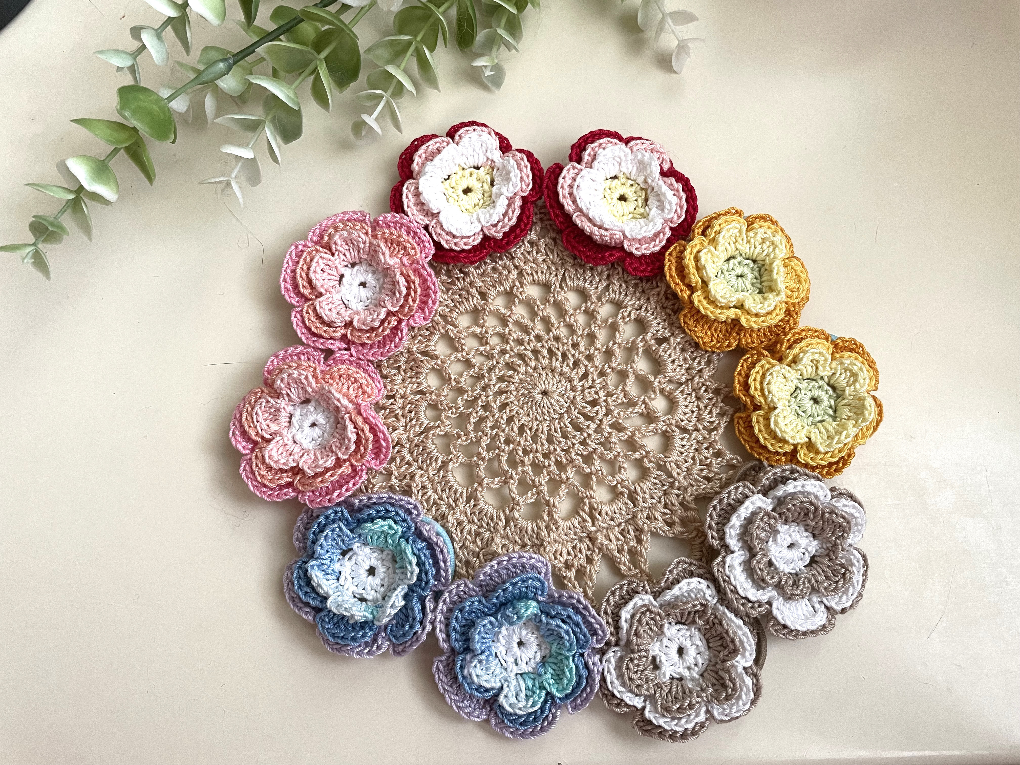 ハンドメイド 花レース ヘアゴム　No.173 ハンドメイド 花レース ヘアゴム No.173