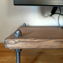 【ラスティー】モニタースタンド モニター台 デスクシェル 無垢材/リモートワーク/肩こり/癒し効果。オーダー可 2枚目の画像