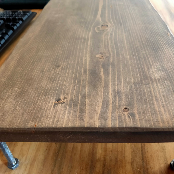 【ラスティー】モニタースタンド モニター台 デスクシェル 無垢材/リモートワーク/肩こり/癒し効果。オーダー可 5枚目の画像