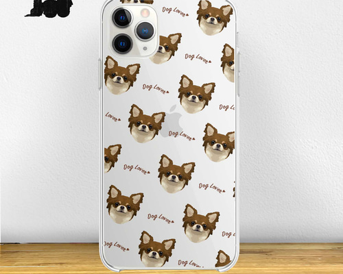 ポーチ　ロングコート　チワワ　わんちゃん刺繍　本革　レザー　ケース　ちわわ ab84be41e1f6f9e09218f67cadc441