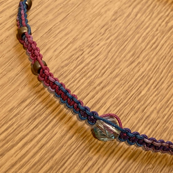 Ｔシャツに合う紐編みチョーかーとネックレスの３本セット 5枚目の画像