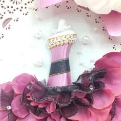 ソラフラワー薔薇のピンクのドレスドール壁飾り♡ 母の日の贈り物に♡ 8枚目の画像