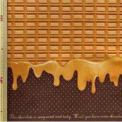 とろけるチョコ柄 半幅帯【出品限り】