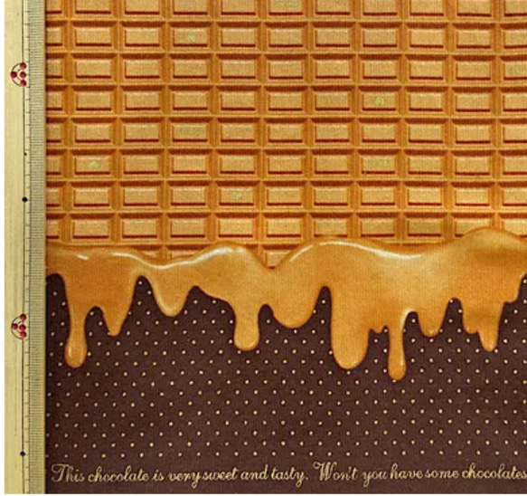 新色追加！とろけるチョコ柄【オーダー生地見本】 1枚目の画像