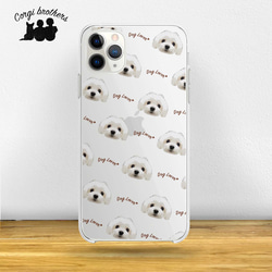 【 マルチーズ 毛色1色 パターン 】スマホケース　クリアソフトケース　犬　うちの子　iPhone &Android 1枚目の画像