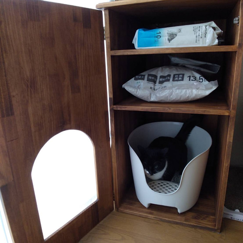 新作価格！猫トイレ収納ラック /キャットハウス/多機能棚/猫砂