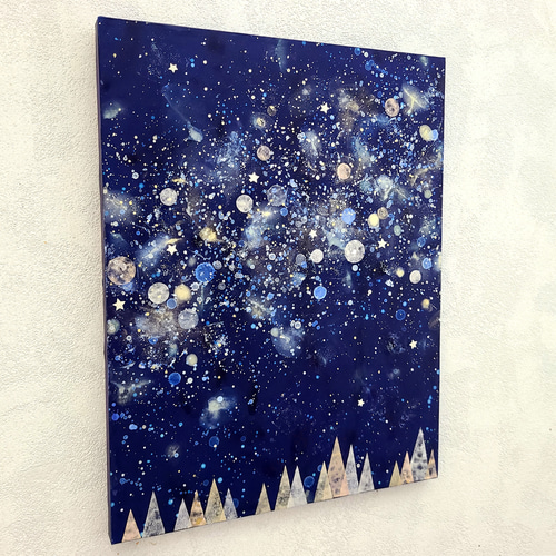 油絵 絵画 原画 ラメ使用【魔法の鏡シリーズ・NO ONE誰でも無い