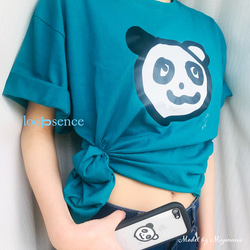 【受注生産】パパパ・パンダ design by #みやなな ループセンスオリジナルTシャツ 2枚目の画像